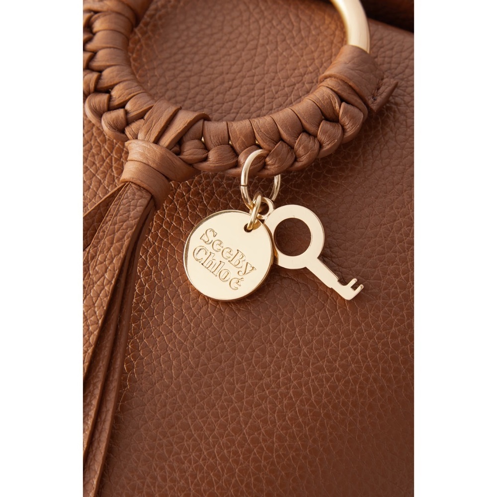 See by Chloe Joan Box Leather Bucket Crossbody Bag Caramello Tan Gold - Picture 4 of 13
